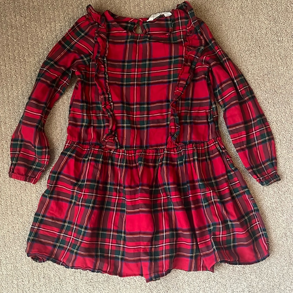 Girls plaid holiday dress
